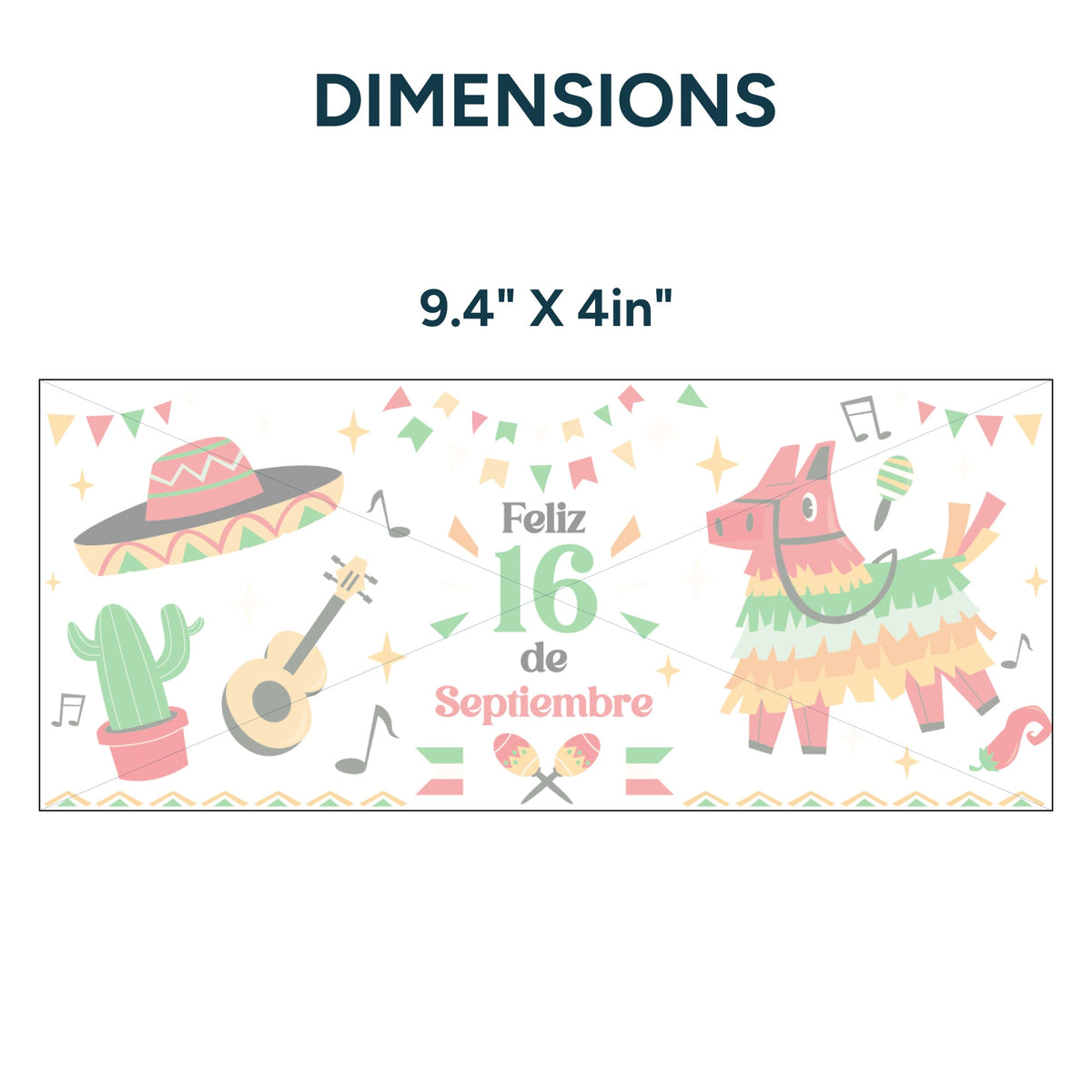 UV DTF WRAP LIBBEY CUP - Mexican Independence Day design 2
