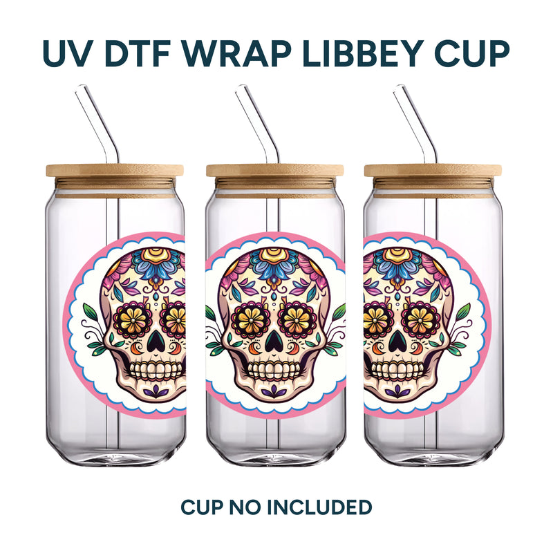 UV DTF WRAP LIBBEY CUP - Día de muertos diseño 3