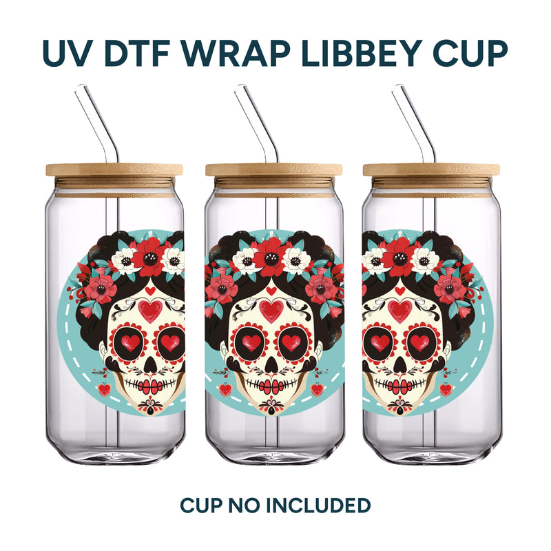 UV DTF WRAP LIBBEY CUP - Día de muertos diseño 2