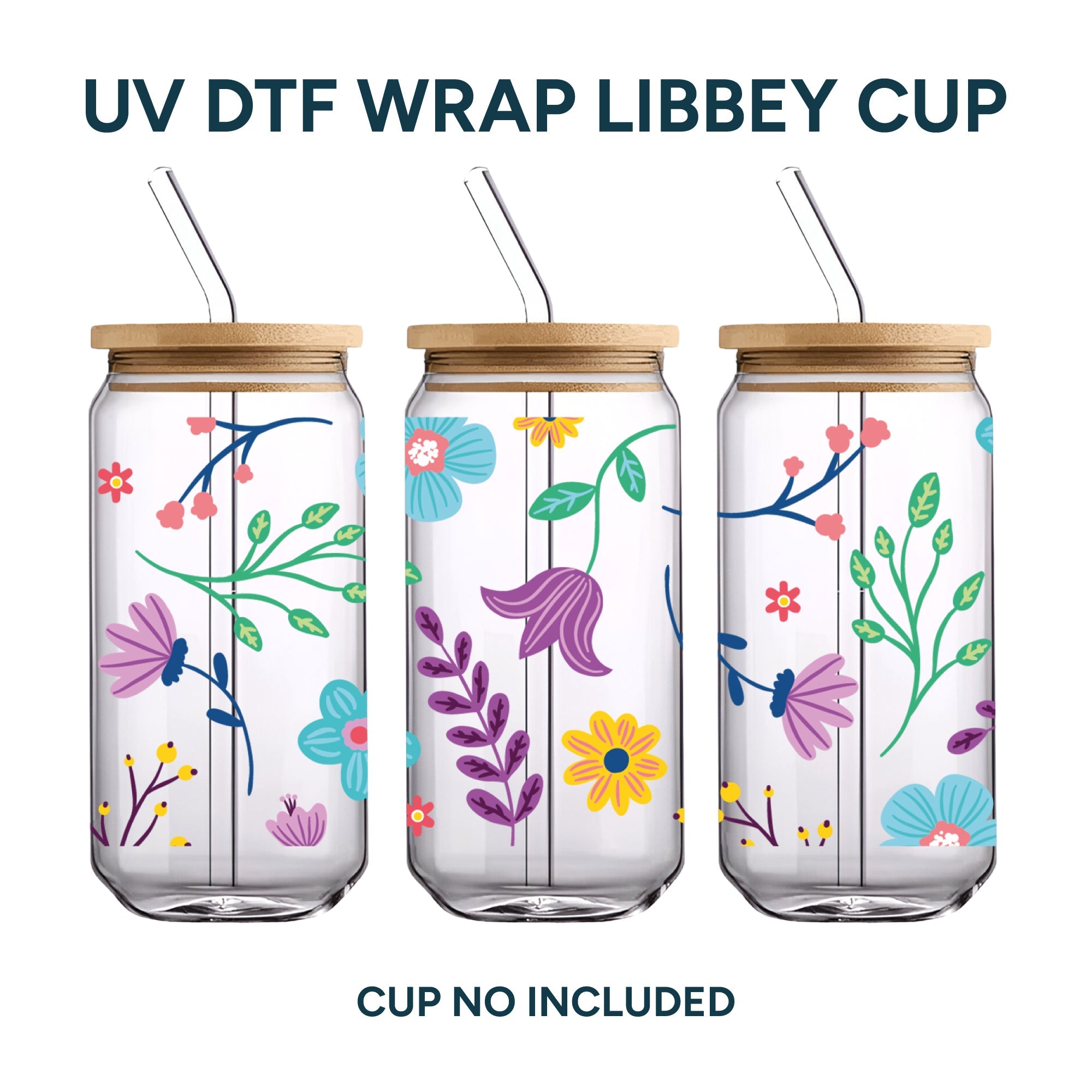 UV DTF WRAP LIBBEY CUP - Flowers