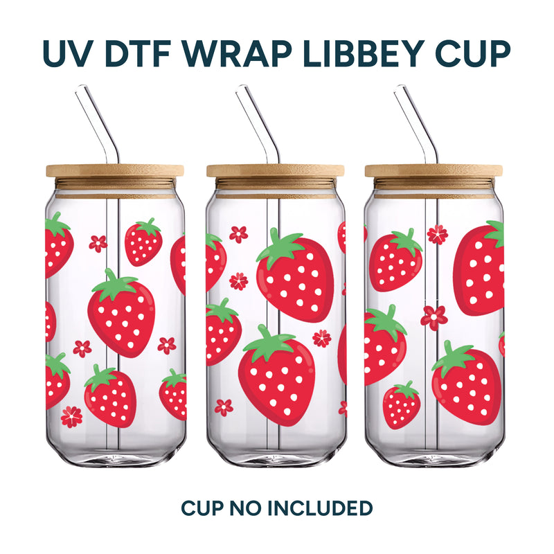 UV DTF WRAP LIBBEY CUP - Strawberries