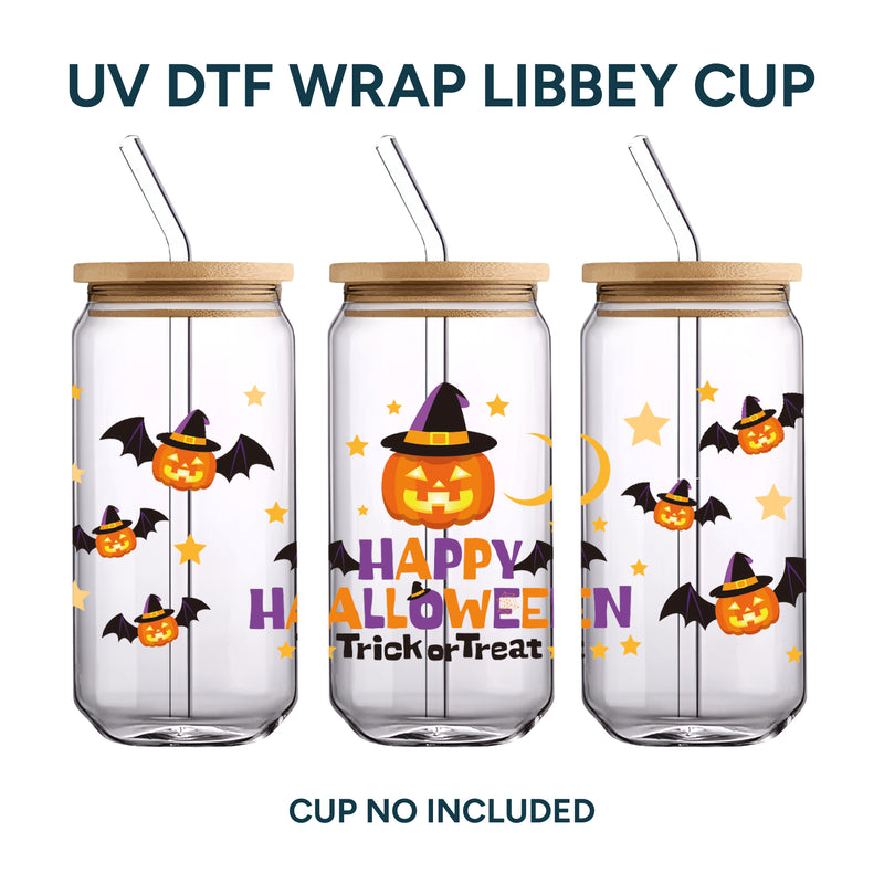 UV DTF WRAP LIBBEY CUP - Halloween diseño 1