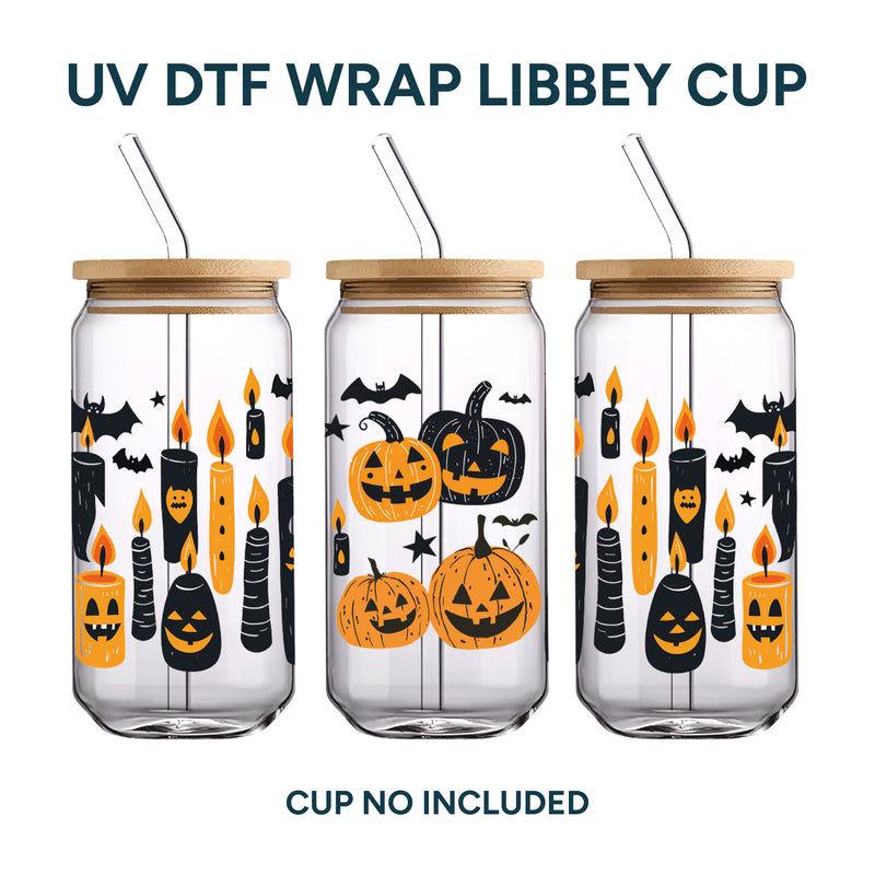 UV DTF WRAP LIBBEY CUP - Halloween diseño 4