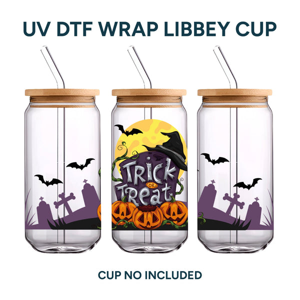 UV DTF WRAP LIBBEY CUP - Halloween diseño 7