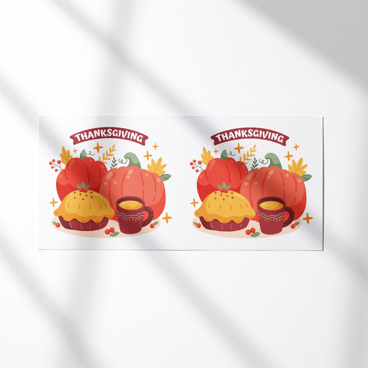 UV DTF WRAP LIBBEY CUP -  Thanksgiving design 1