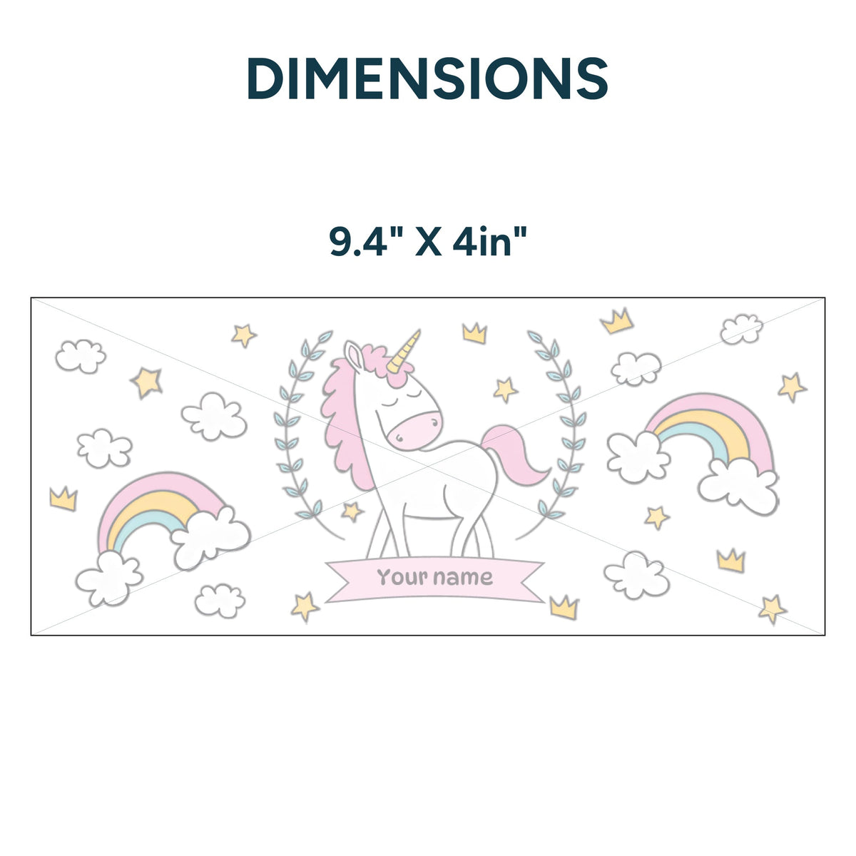 UV DTF WRAP LIBBEY CUP - Unicornios diseño 1
