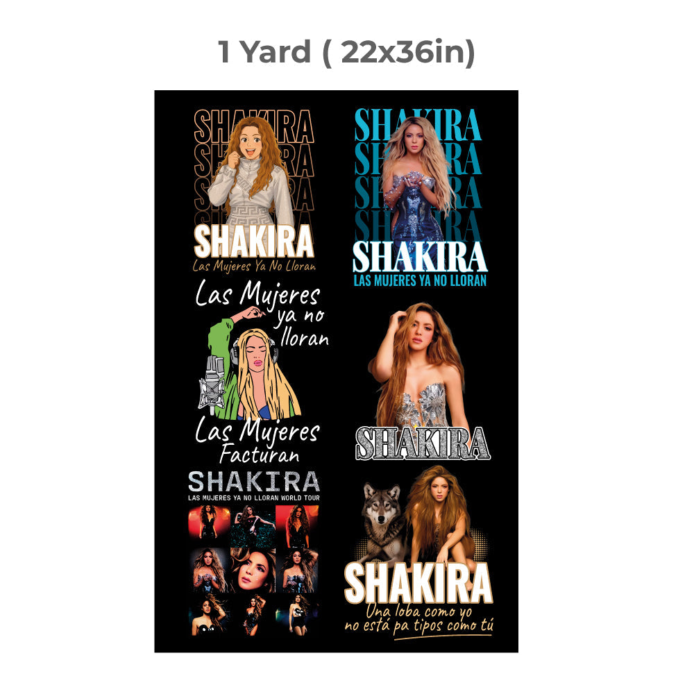 Printed DTF Sheets by Yards - Shakira 2