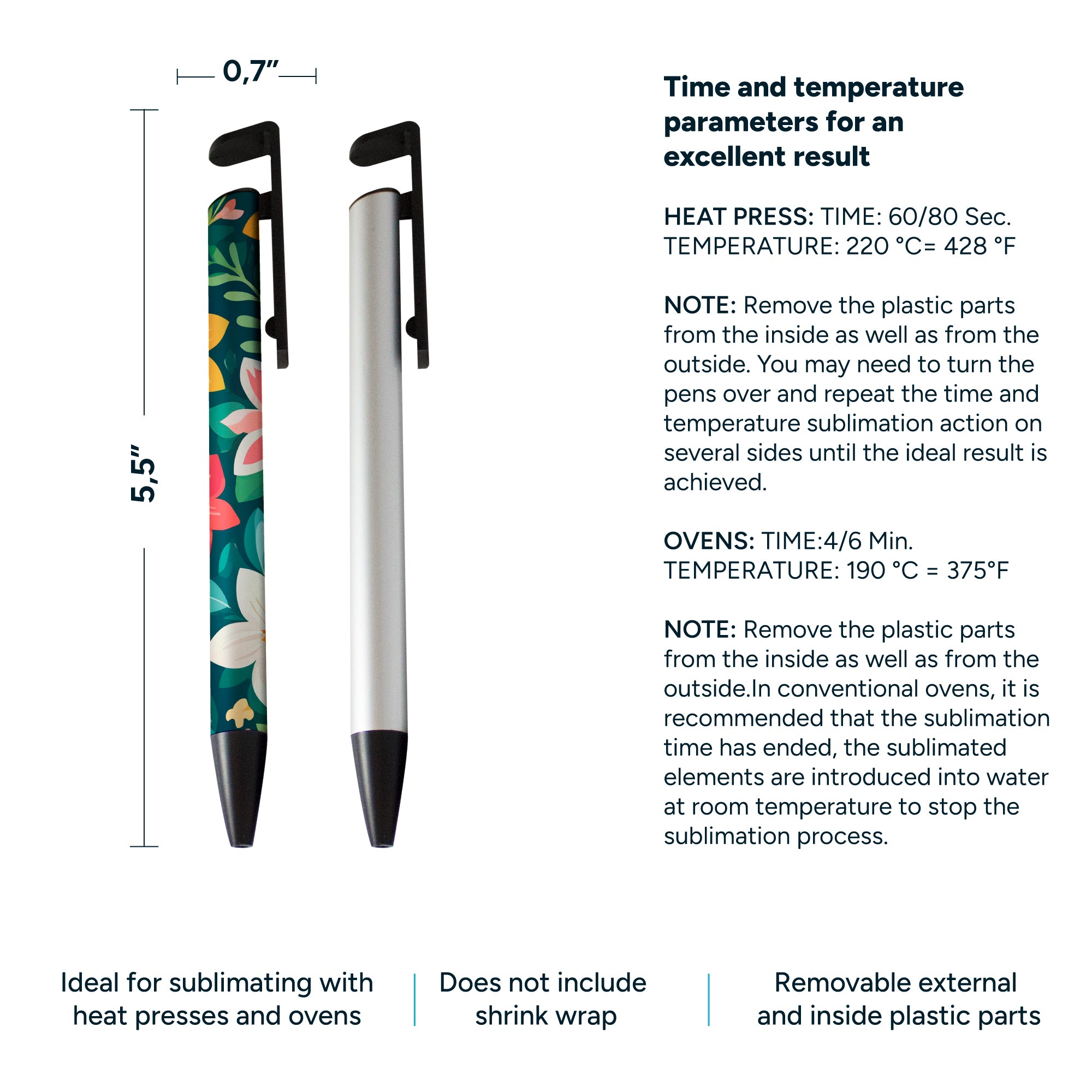 Aluminum sublimable Pen. Model 1  (Box of  36 and 48 Units.)