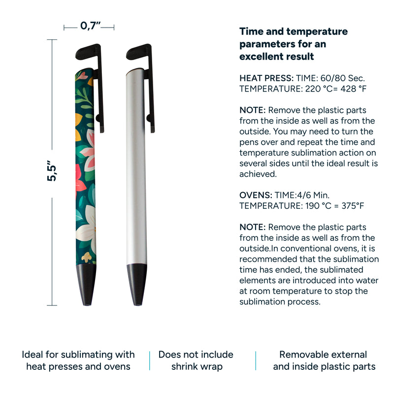 Aluminum sublimable Pen. Model 2  (Box of 36 and 48 Units.)