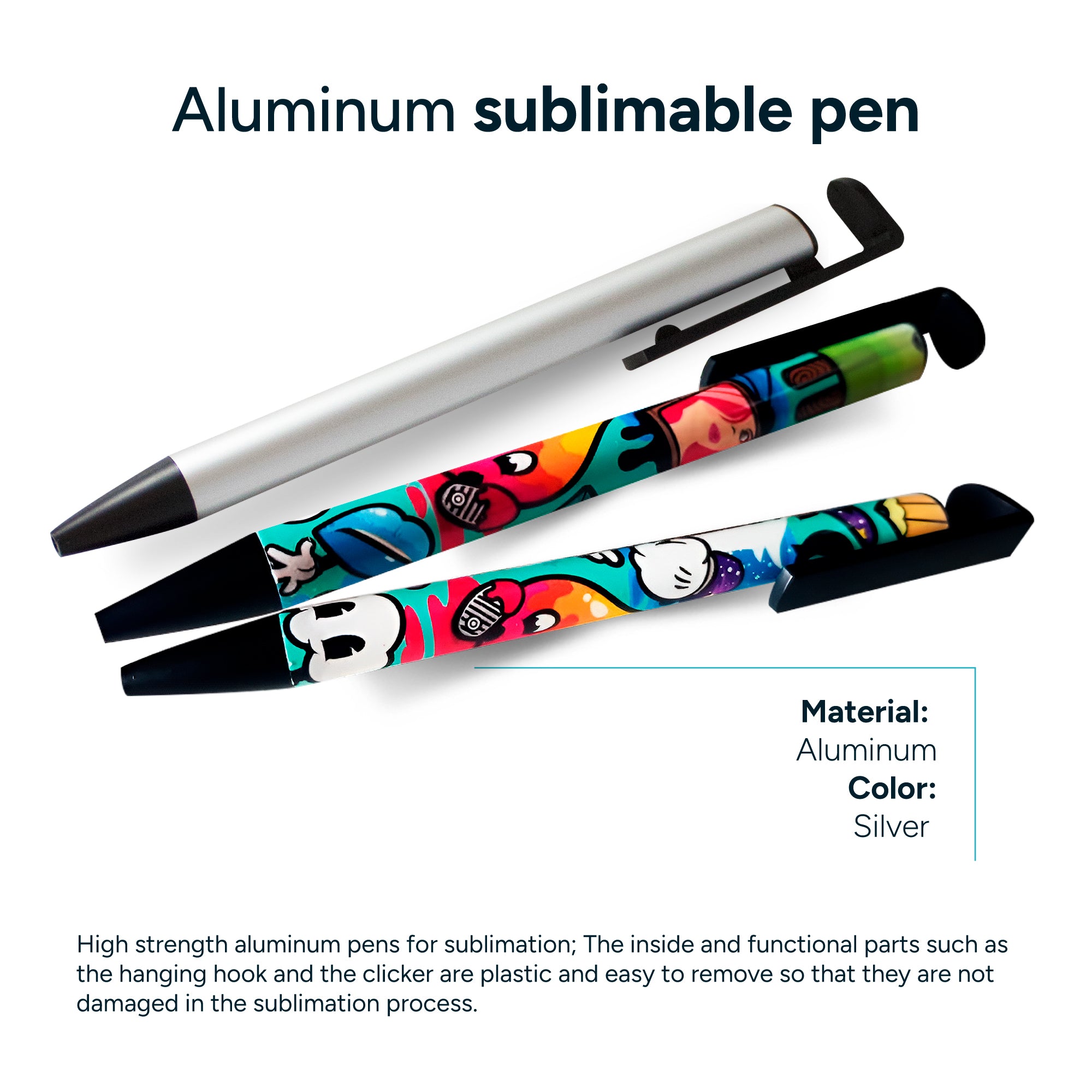 Aluminum sublimable Pen. Model 1  (Box of  36 and 48 Units.)