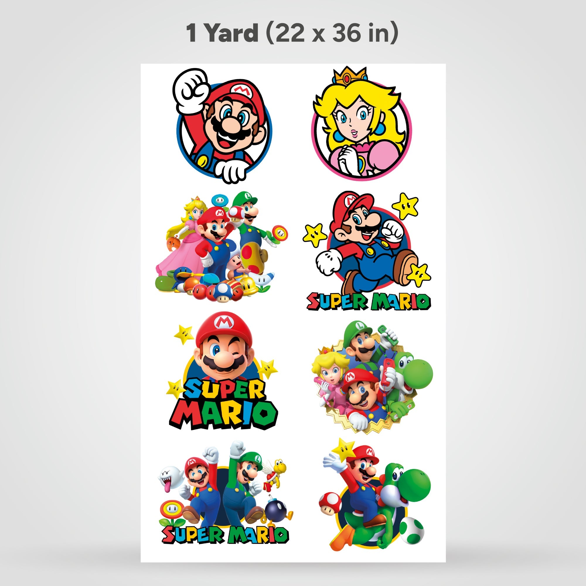 Sublimation Sheets Printed By Yards - Super Mario (Various Designs)