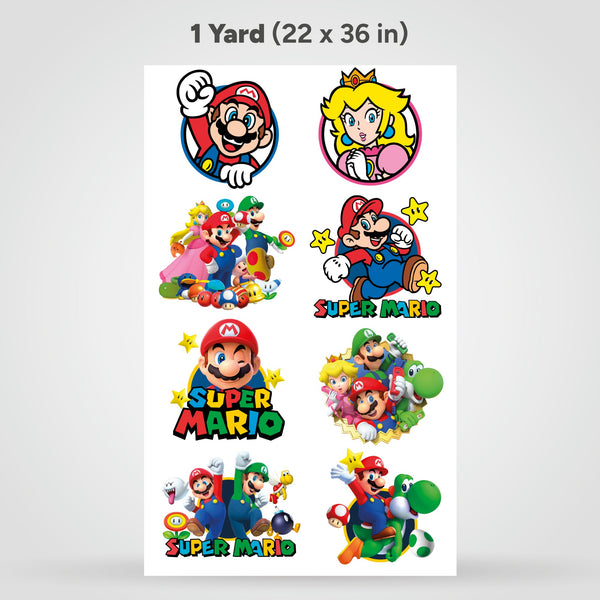 Printed DTF Sheets by Yards - Super Mario (Various Designs)