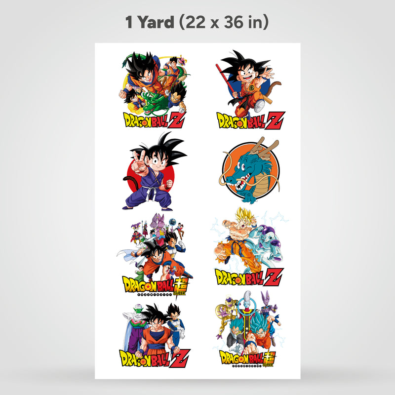 Sublimation Sheets Printed By Yards - Dragon Ball (Various Designs)