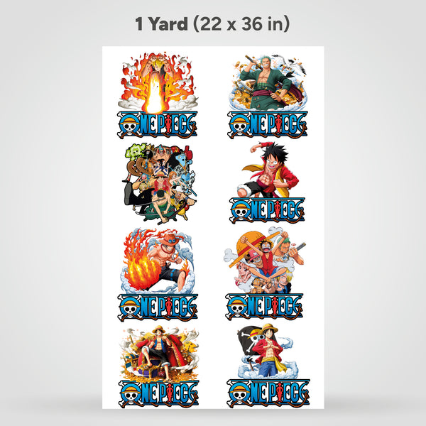 Printed DTF Sheets by Yards - One Piece (various designs)