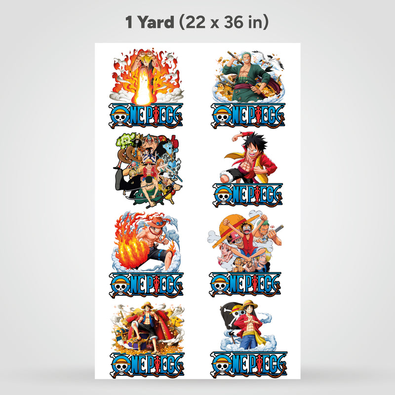 Printed DTF Sheets by Yards - One Piece (various designs)