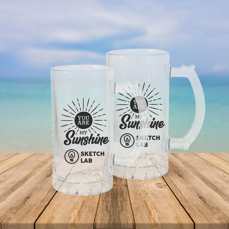 Clear Beer Mugs for Sublimation 16 oz  Add your Photo Text or Graphic Design on Personalize Beer Mug. (Box of 6, 12 and 36 units)